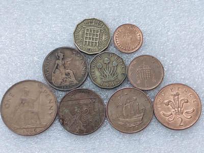 第一海外回流一元起拍收藏 散集专场  第299期 - 英国不同面值版本硬币 9枚