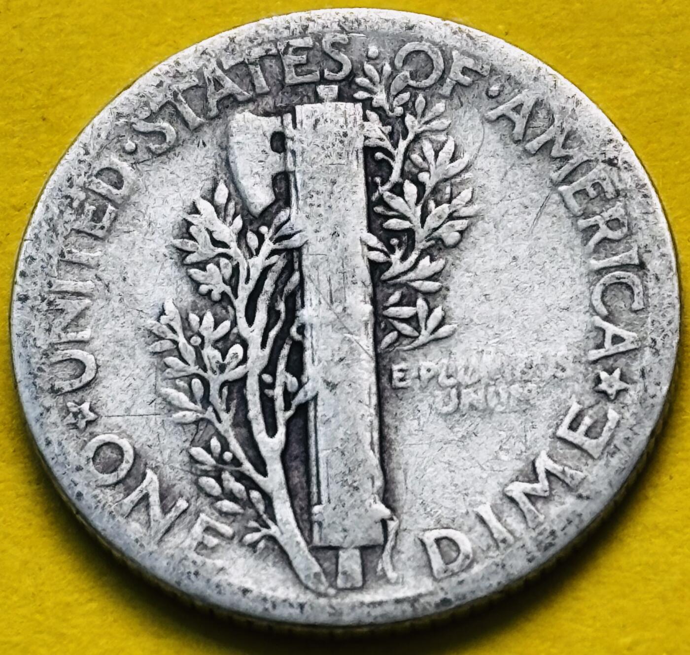 文馨钱币收藏第 293 场，春节前最后一期全部发出，将不予寄存，请悉知 1928 年美国墨丘利小飞人 10 美分银币 2.5 克 900 银