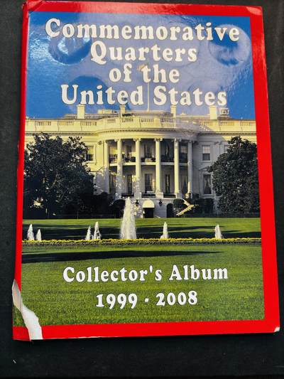 文馨钱币收藏第 293 场，春节前最后一期全部发出，将不予寄存，请悉知 - 好品美国 51 州币纪念币 25 美分一本，册子不完整