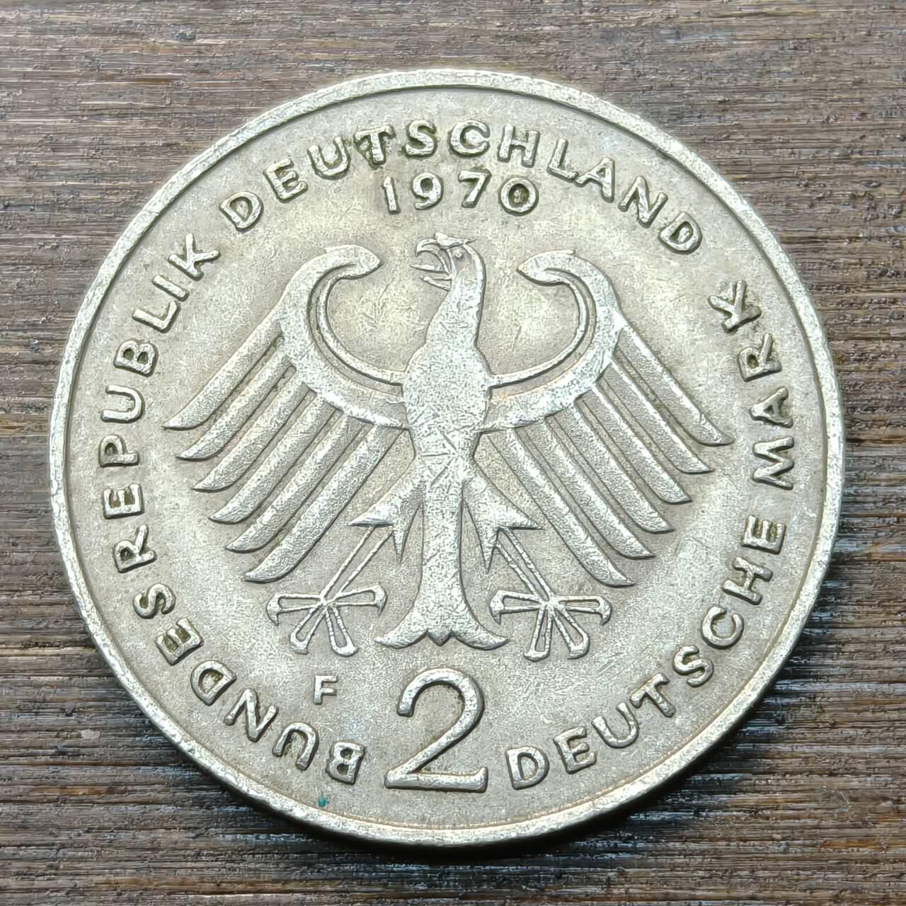 【铜匠收藏】★第146★散币专场 不寄存，30包邮。不满30元，支付5元运费。《接受代拍 代送NGC评级》 28【无寄存】联邦德国1969年2马克(战后首任总理-阿登瑙)