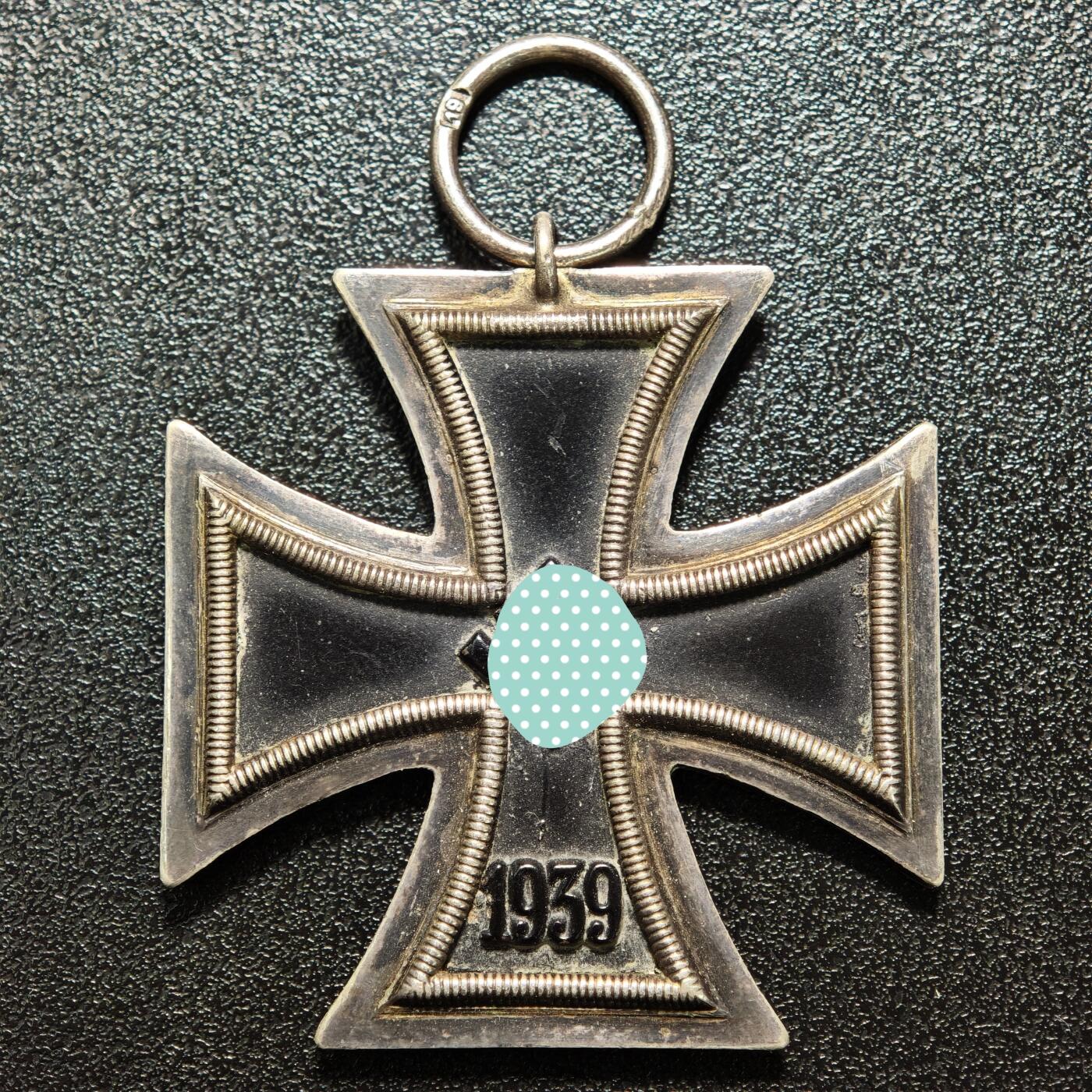 【德藏】世界币章拍卖第164期（拍品征集中~欢迎藏友联系） 德国民族社会主义工人党二级铁十字勋章19厂标 直径约：44.1mm；重约：16.2g（原图请联系客服）