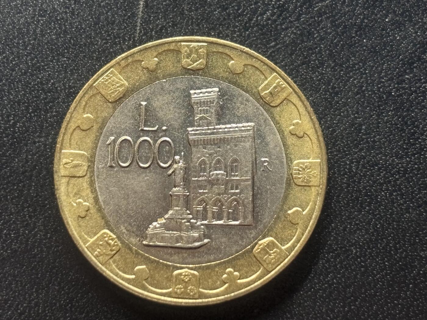 邮泉阁限时拍卖第四十一场（硬币在国外。请付邮费6元。） 圣马力诺1997年1000里拉