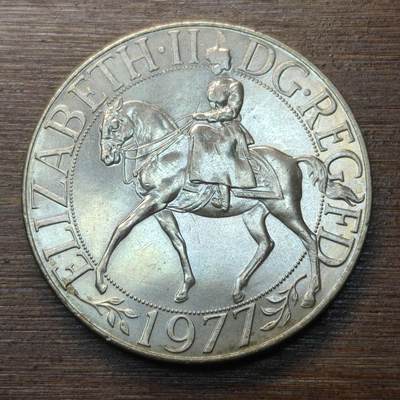 【铜匠收藏】★第146★散币专场 不寄存，30包邮。不满30元，支付5元运费。《接受代拍 代送NGC评级》 - 4【无寄存】1977年英国1克朗伊丽莎白女王登基25周年纪念币