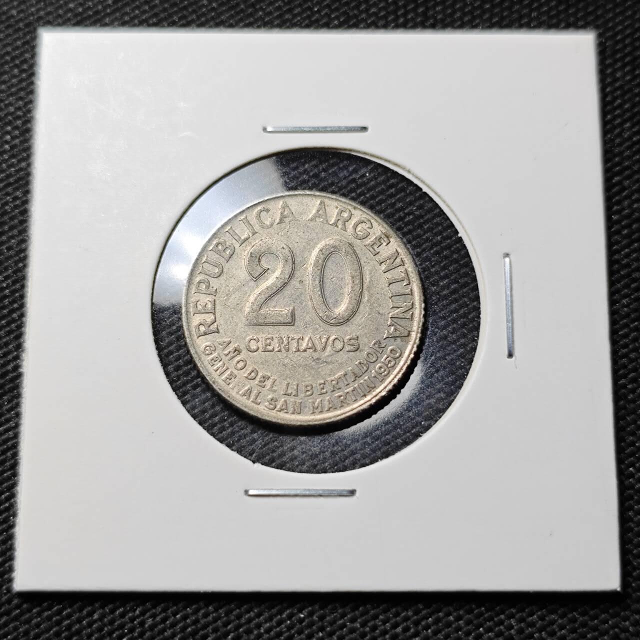 KK钱币收藏小铺  第393期  2月预留时间 周末发货  阿根廷20分纪念币