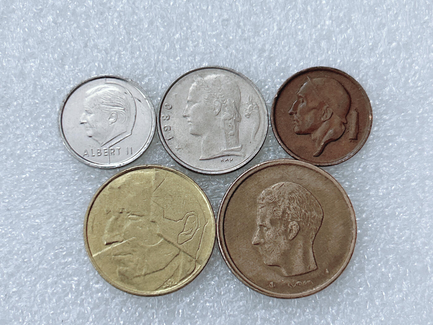 第一海外回流一元起拍收藏 散集专场  第300期 比利时硬币 5枚