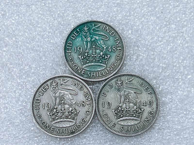 第一海外回流一元起拍收藏 散集专场  第299期 - 英国英格兰版1先令硬币 乔治六世 3枚