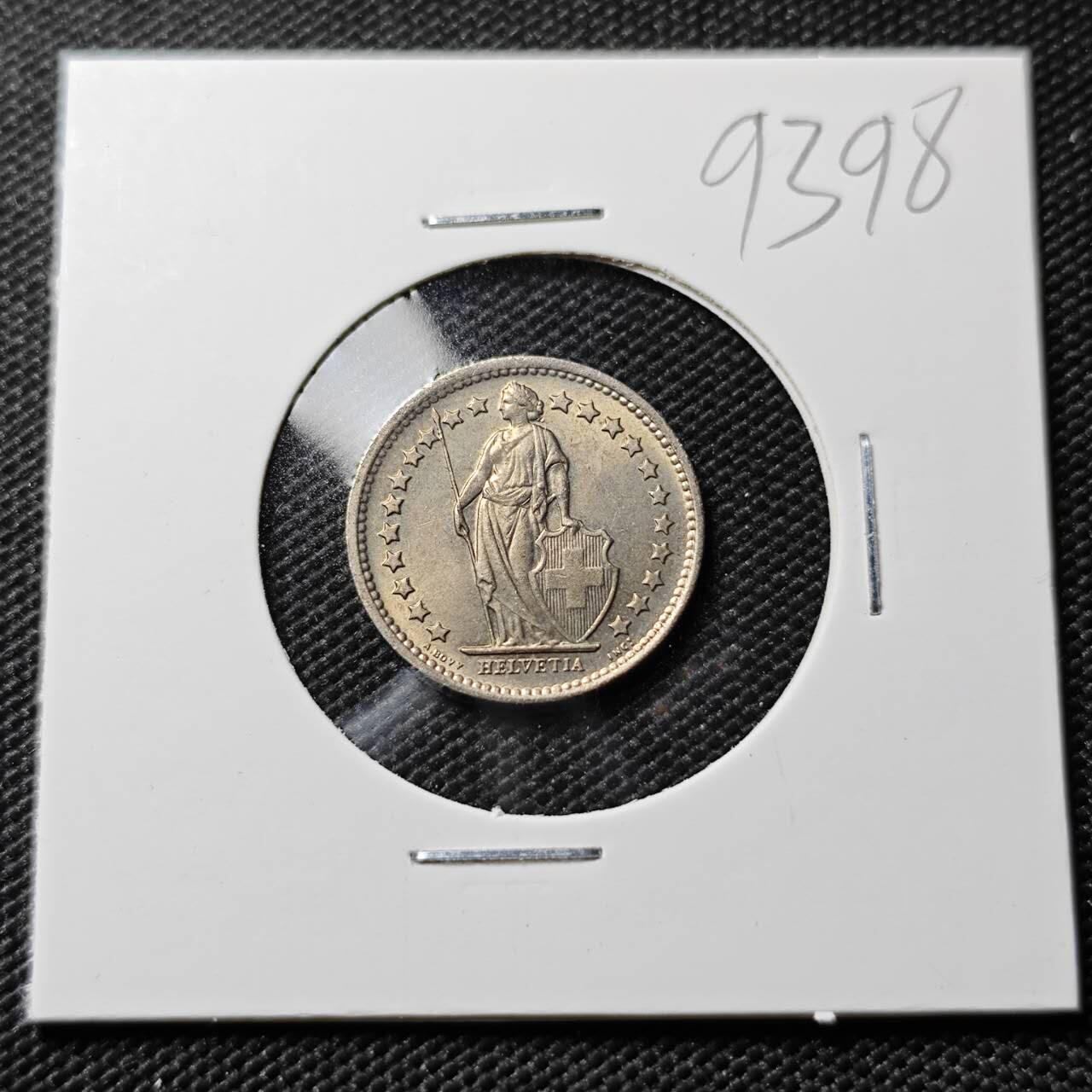 KK钱币收藏小铺  第393期  2月预留时间 周末发货  1970瑞士1/2法郎 好品