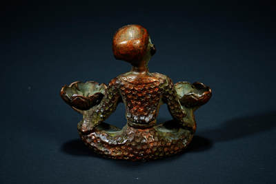 上海都达杂项专场四十七【全场包邮】  尼泊尔铜佛香插造像90-70