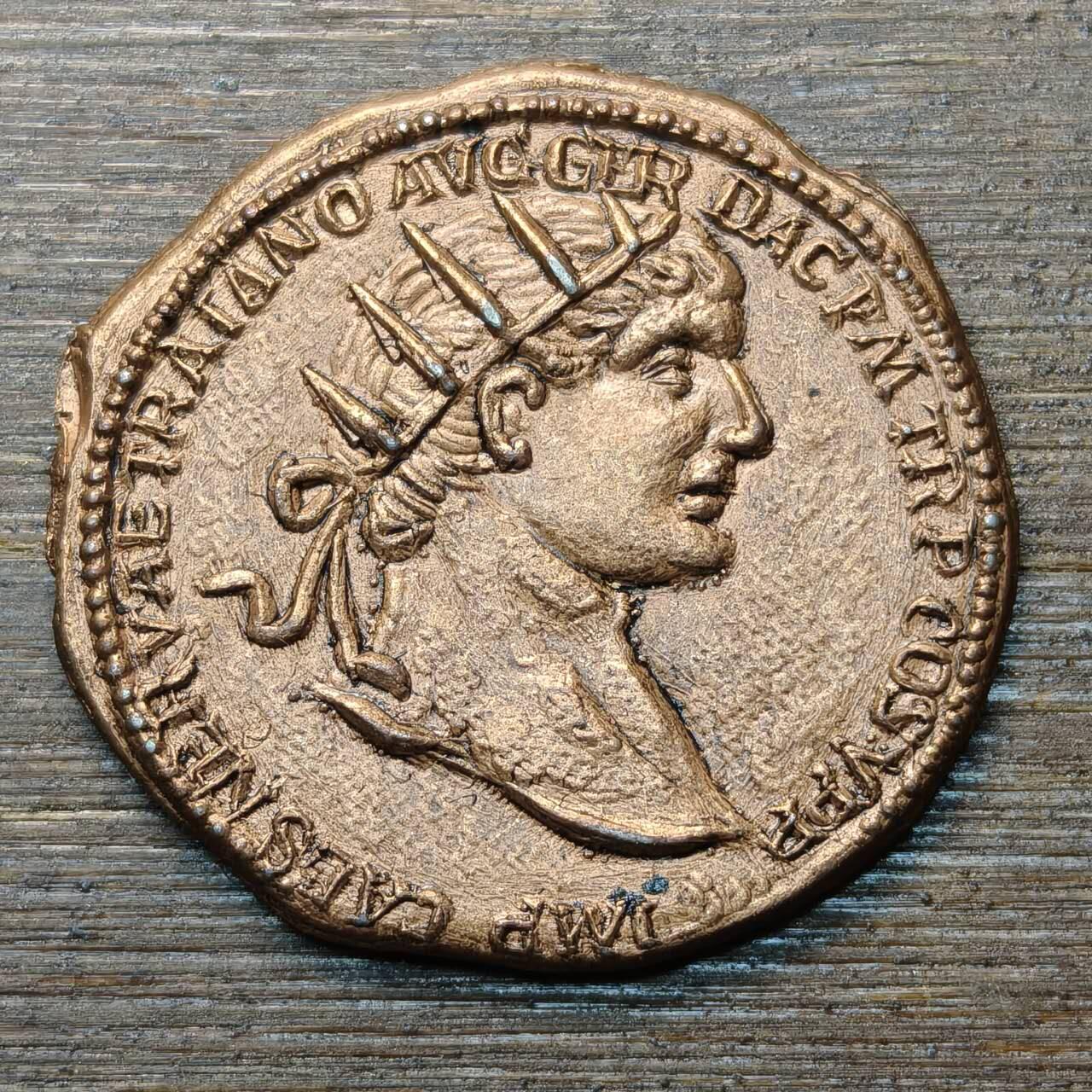 【铜匠收藏】★第146★散币专场 不寄存，30包邮。不满30元，支付5元运费。《接受代拍 代送NGC评级》 16【无寄存】复刻版 古罗马 图拉真 纪念章