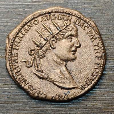 【铜匠收藏】★第146★散币专场 不寄存，30包邮。不满30元，支付5元运费。《接受代拍 代送NGC评级》 - 16【无寄存】复刻版 古罗马 图拉真 纪念章