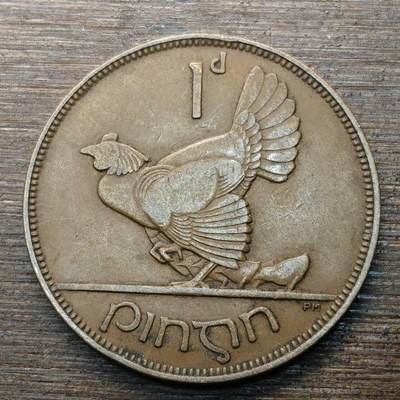 【铜匠收藏】★第146★散币专场 不寄存，30包邮。不满30元，支付5元运费。《接受代拍 代送NGC评级》 - 31【无寄存】爱尔兰 1928年 母鸡带小鸡 1便士 铜币