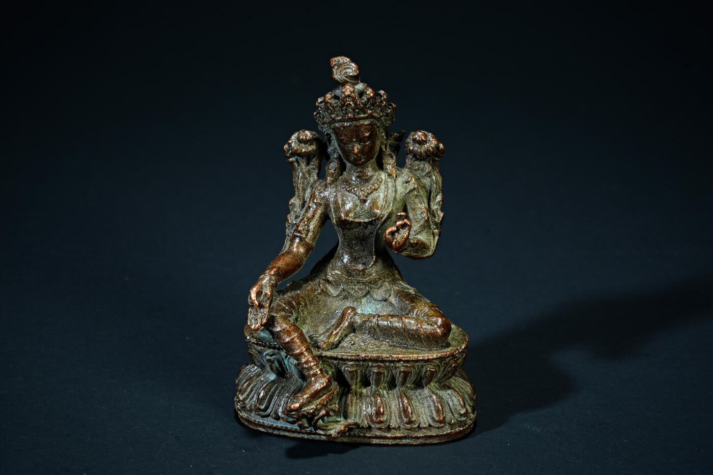 上海都达杂项专场二十一（全场包邮） 尼泊尔铜绿度母佛造像90-73
