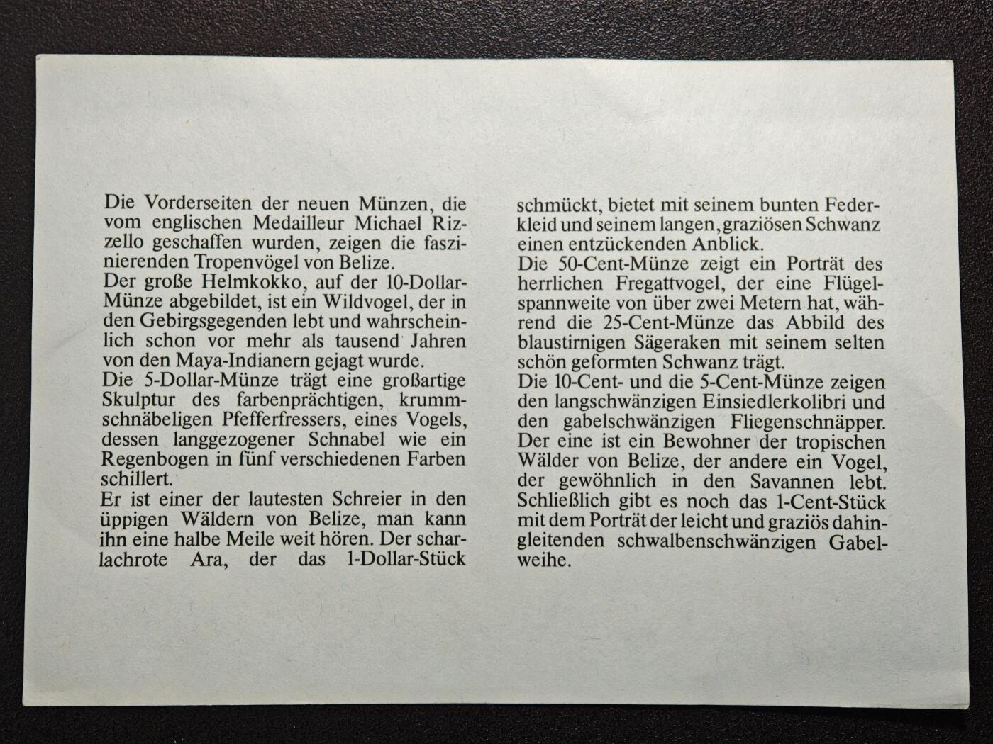 【德藏】世界币章拍卖第164期（拍品征集中~欢迎藏友联系） 1975年 伯利兹本土鸟类精制币套装 其中5元及10元为银币 925银 总重56.2g