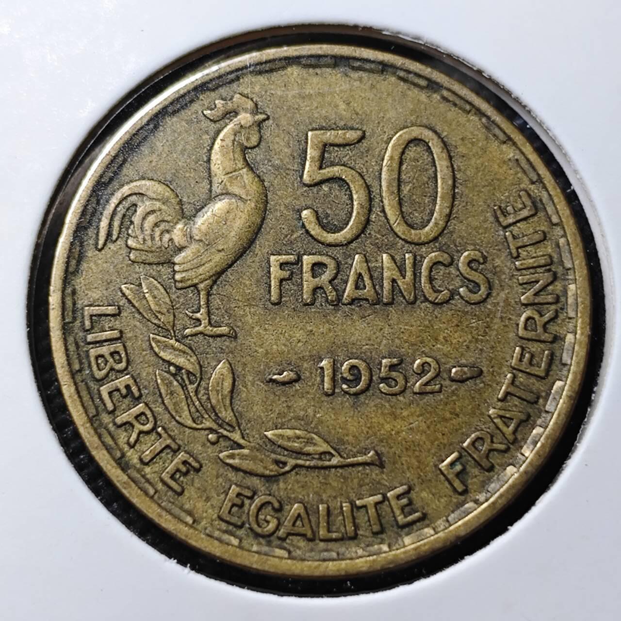 KK钱币收藏小铺  第393期  2月预留时间 周末发货  法国50法郎