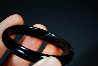 上海都达杂项专场四十七【全场包邮】  天然黑玛瑙手镯 附鉴定证书90-59