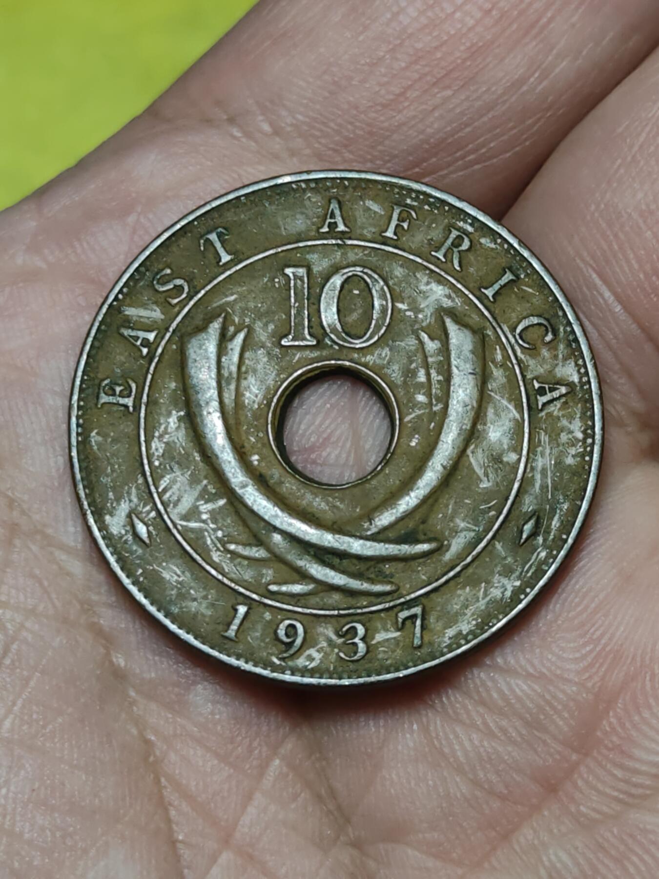 2026年第十九场(总第一百八十八场）外国好品散币场(免佣金) 英属东非1937年10分(乔治六世加冕年，第一版首发年，H标喜敦厂造)