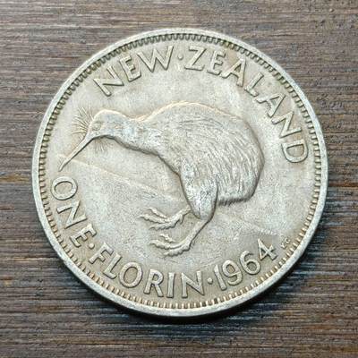 【铜匠收藏】★第146★散币专场 不寄存，30包邮。不满30元，支付5元运费。《接受代拍 代送NGC评级》 - 14【无寄存】新西兰 1弗洛林 1964年
