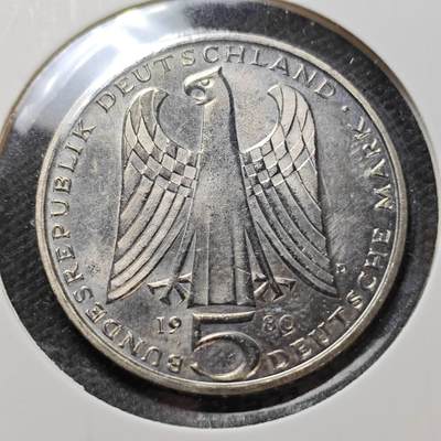 KK钱币收藏小铺  第399期  百期特拍（四拍之三）2月预留时间 周末发货 -  1980德国5马克纪念币 好品