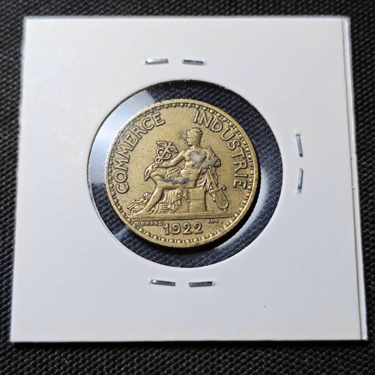 KK钱币收藏小铺  第393期  2月预留时间 周末发货  1922法国1法郎铜币