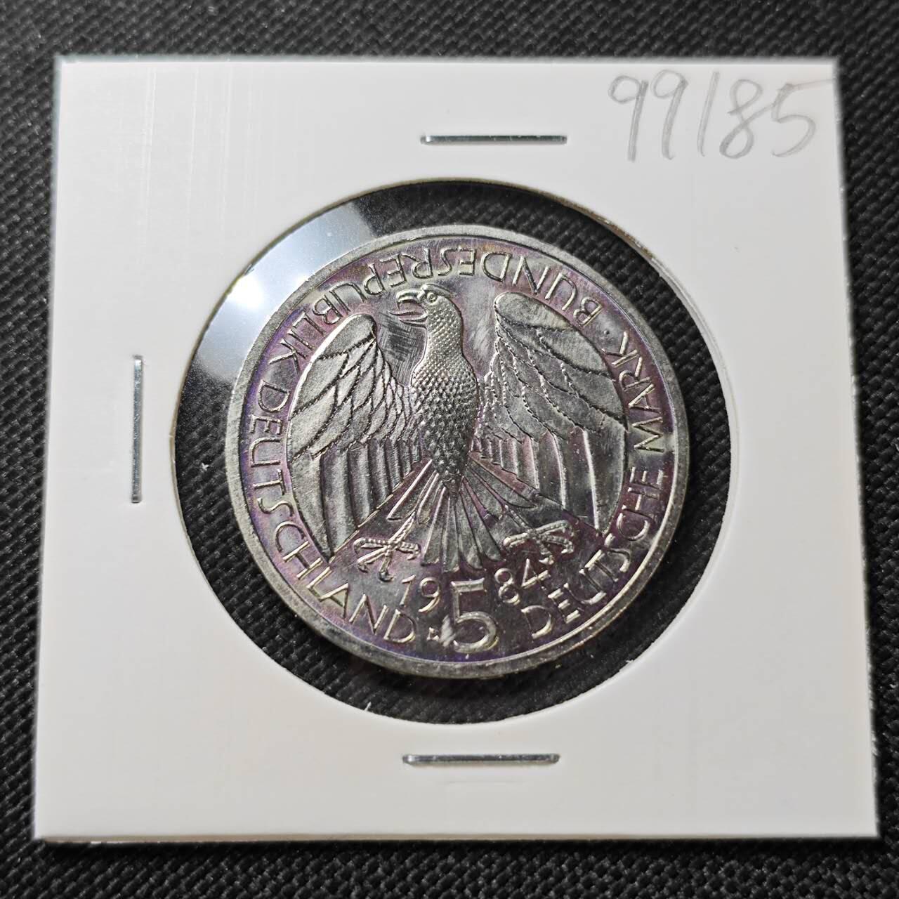 KK钱币收藏小铺  第399期  百期特拍（四拍之三）2月预留时间 周末发货  1984德国5马克纪念币 好品