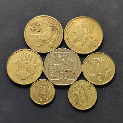 【全场包邮】纯粹捡漏拍500场-持续更新中 - 塞浦路斯各年份7枚套币-20分不同版本