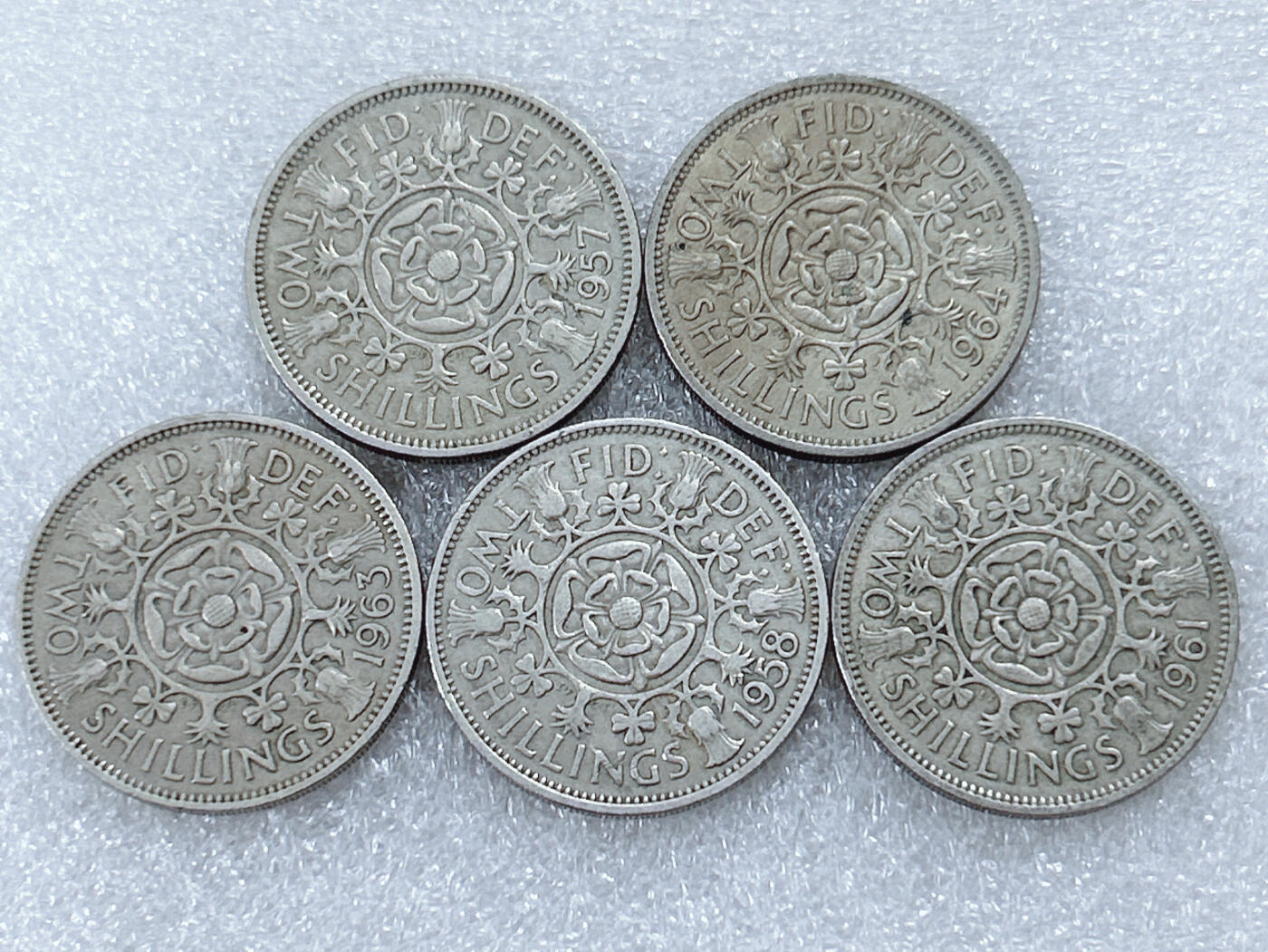 第一海外回流一元起拍收藏 散集专场  第299期 英国2先令硬币 5枚