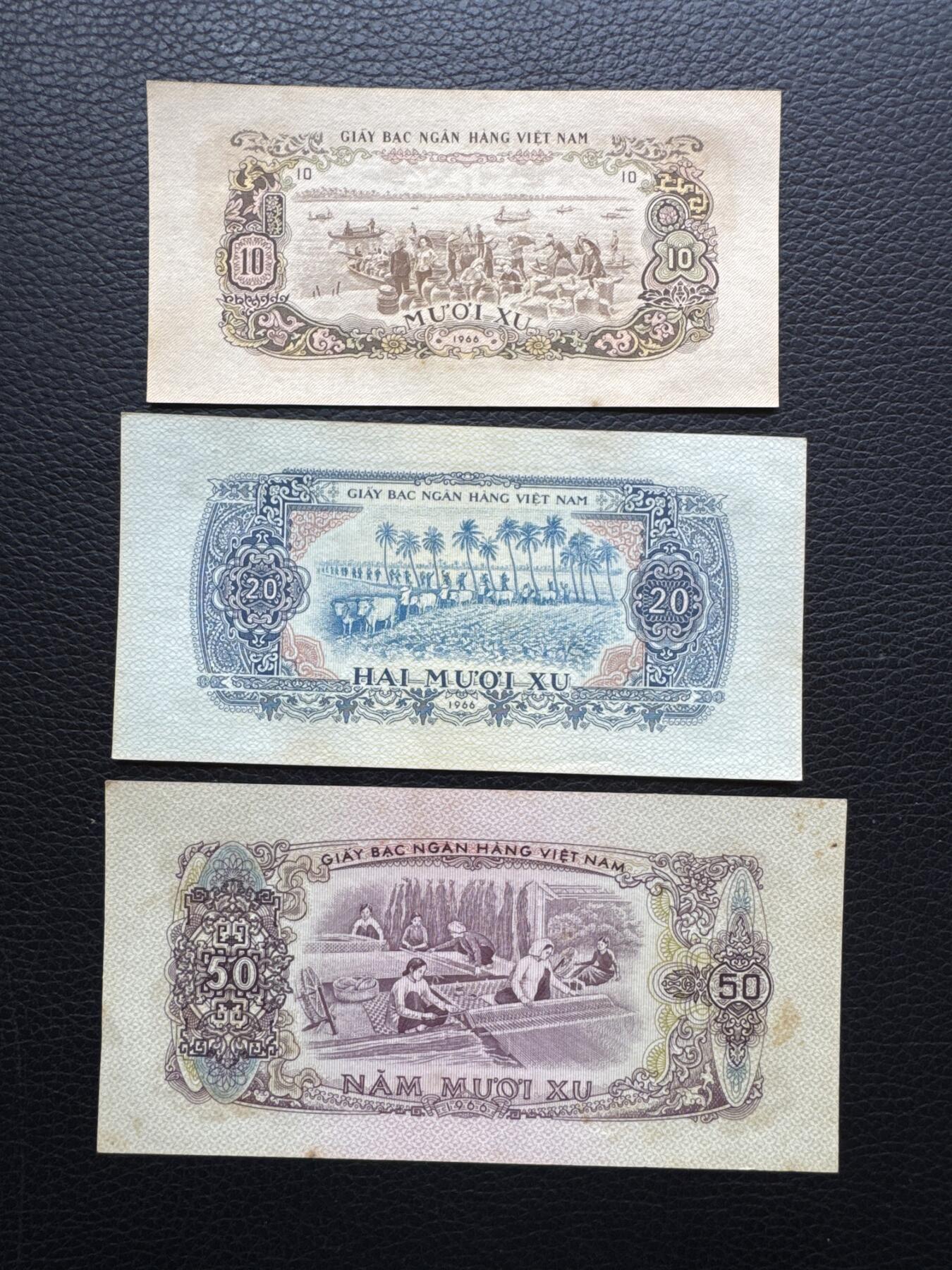 桂P钱币文化工作室拍卖第四十六期，岁末年初专场 中国代印越南民主共和国1966年纸币一套，所有面值都有，集齐不易，热门代印品种