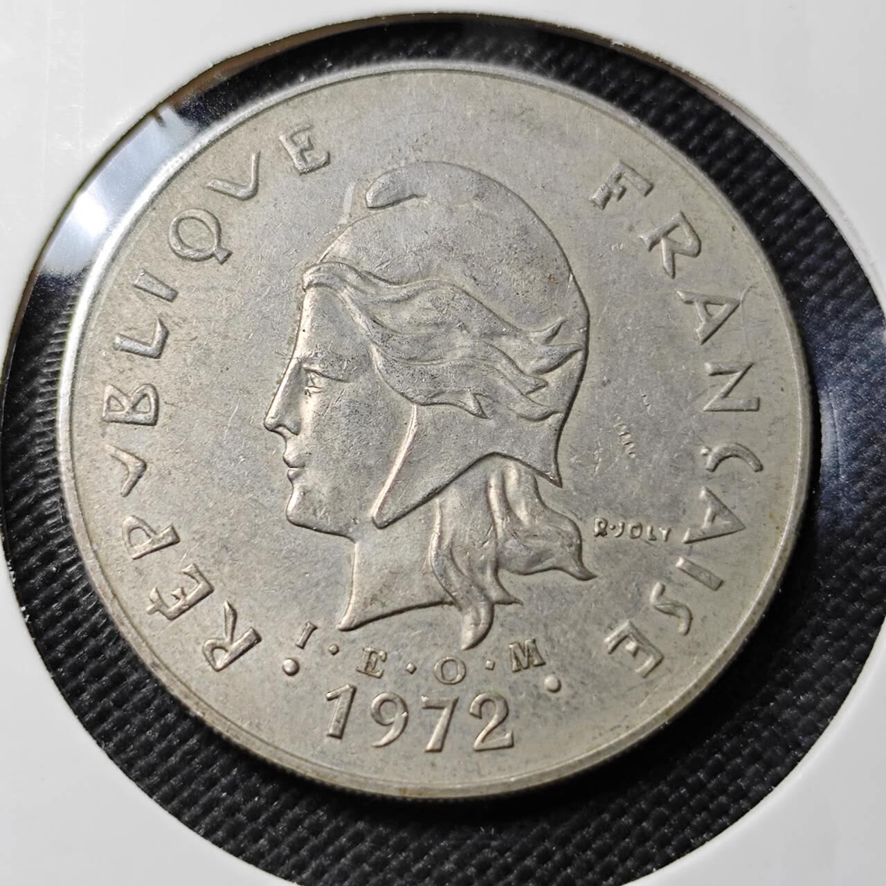 KK钱币收藏小铺  第393期  2月预留时间 周末发货  1972法属新喀里多尼亚50法郎