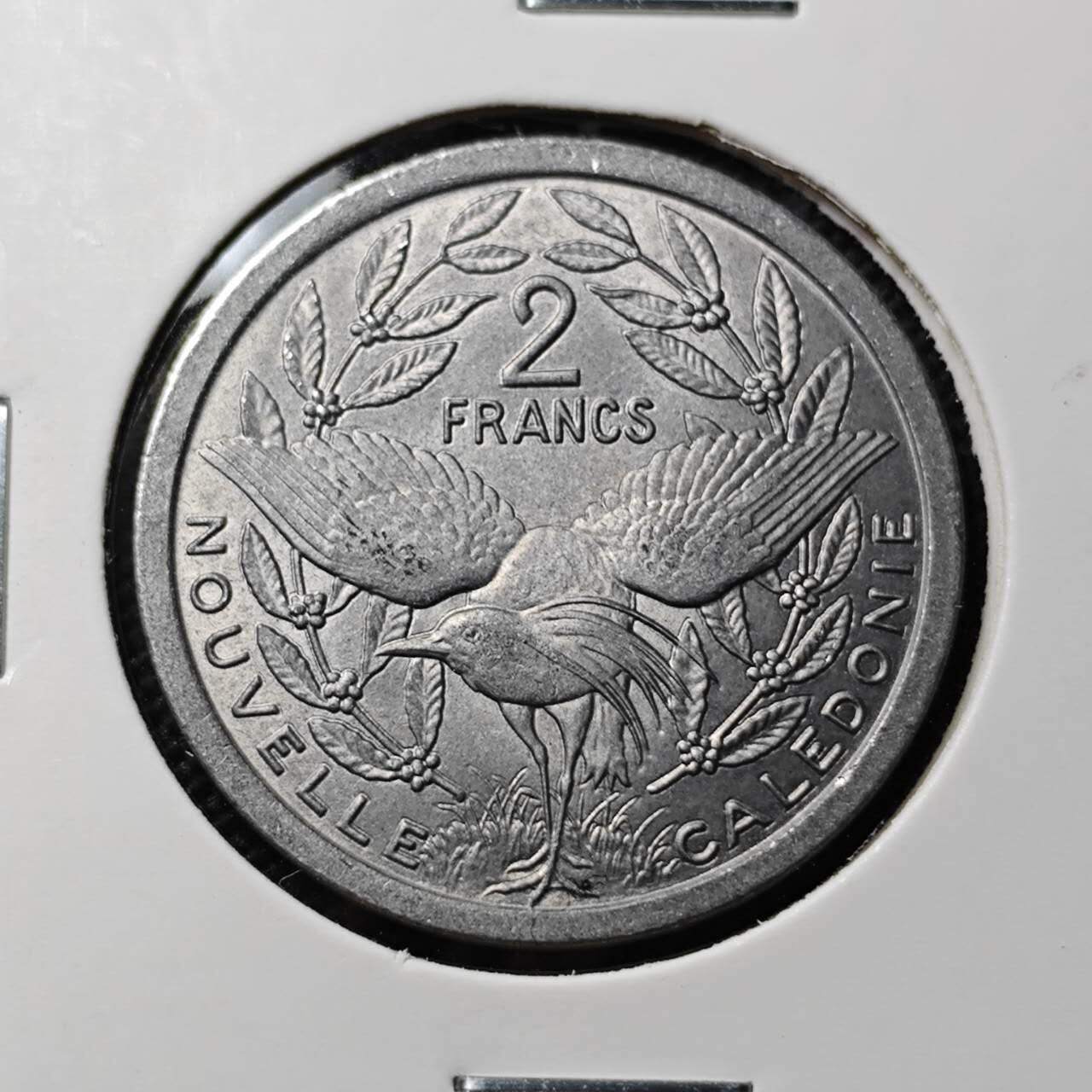 KK钱币收藏小铺  第393期  2月预留时间 周末发货  1977法属新喀里多尼亚2法郎 好品