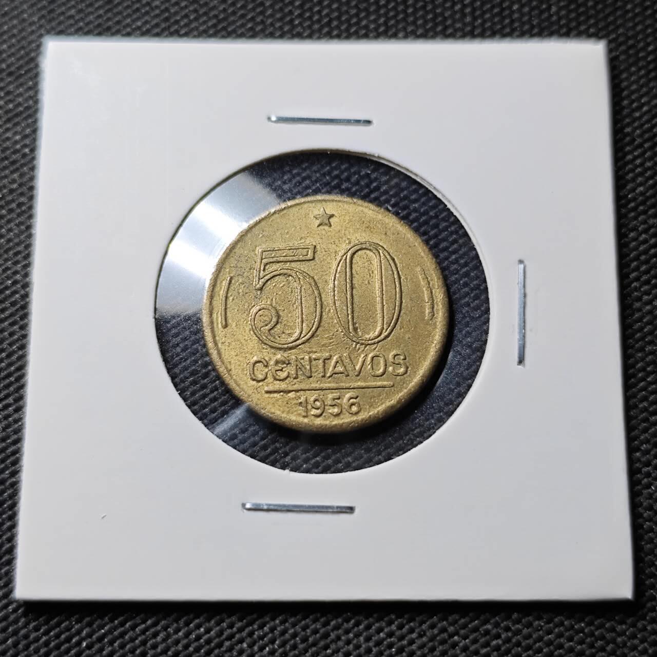 KK钱币收藏小铺  第393期  2月预留时间 周末发货  1956巴西50分鹅好品