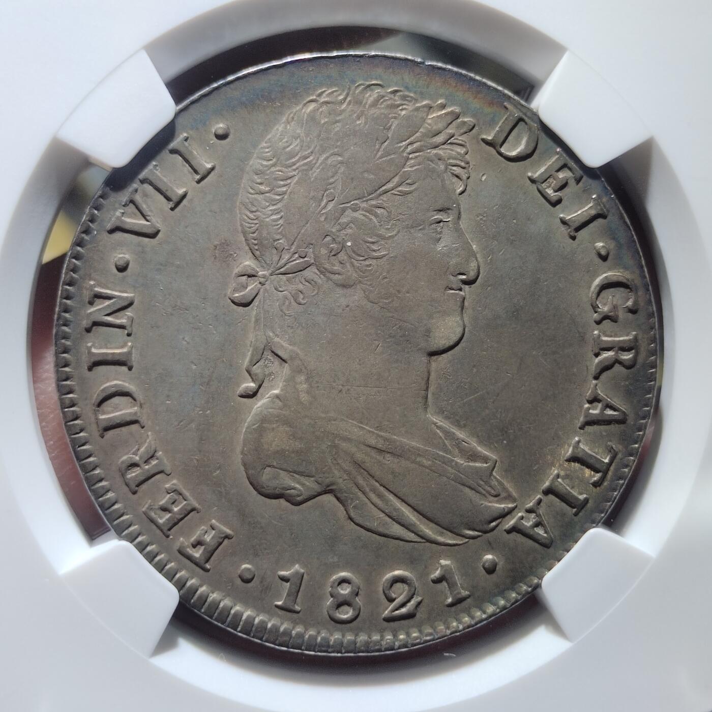 NGC-AU50西属危地马拉1821年双柱