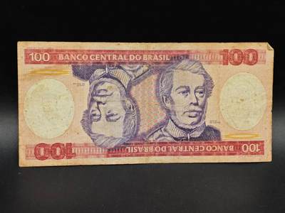 【淘币小摊】实时拍第八百六十四拍   无佣金纸币福利场   年前最后一周 之前的预留小年前全部发出 请更换最新收货地址  - 巴西100克鲁塞罗纸币【有折】