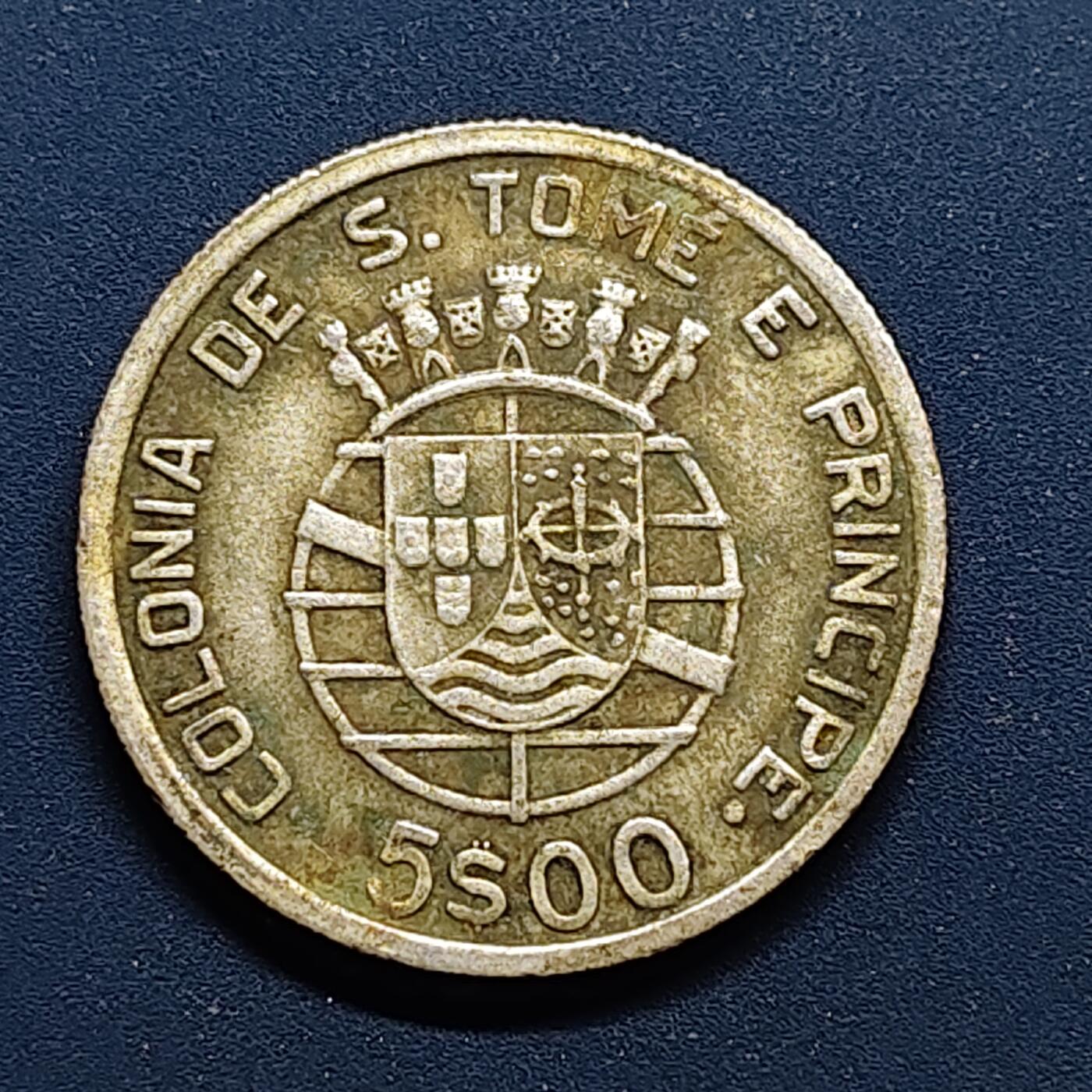 【全场包邮】纯粹捡漏拍500场-持续更新中 葡属圣多美和普林西比1939年5埃斯库多银币【25毫米7克65%】
