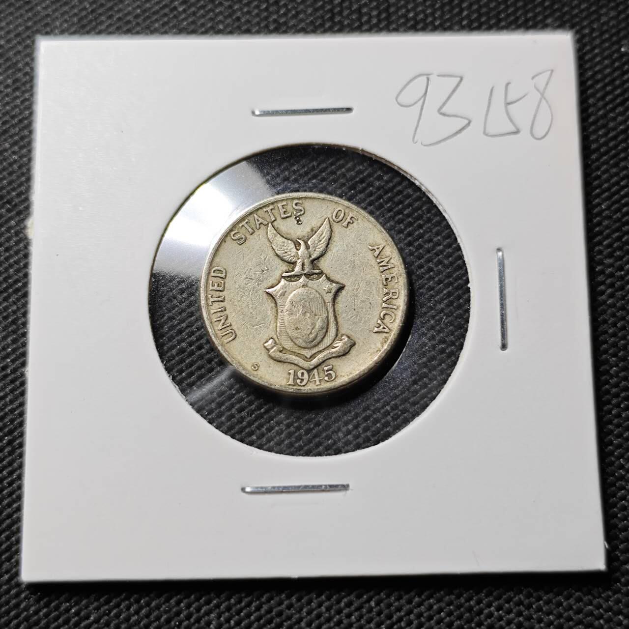 KK钱币收藏小铺  第393期  2月预留时间 周末发货  1945美属菲律宾5分