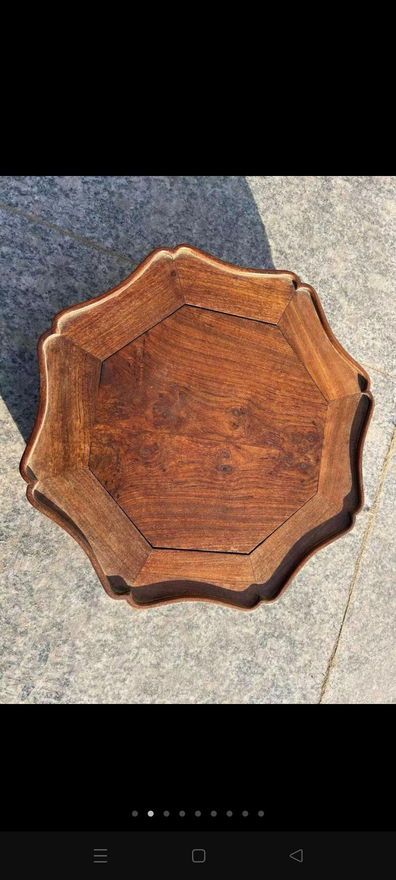 黄花梨木八角底座，可做茶桌，尺寸如图，保存特好，全品