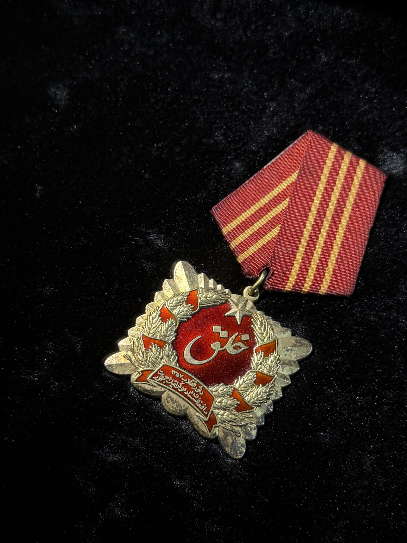 欢庆春节！戎马世界章牌大赏第111期春节大拍 阿富汗萨乌尔革命勋章，银制，第一版