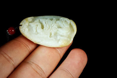 上海都达杂项专场四十七【全场包邮】  天然和田玉精雕《龙行天下》挂件90-94