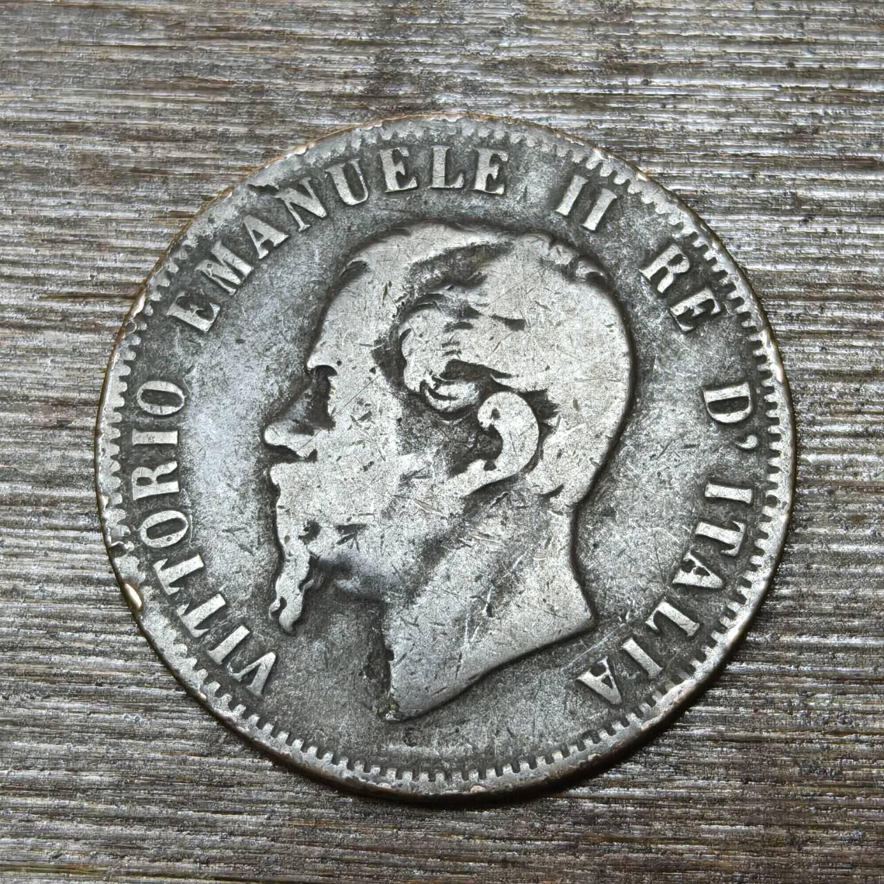 【铜匠收藏】★第146★散币专场 不寄存，30包邮。不满30元，支付5元运费。《接受代拍 代送NGC评级》 67【无寄存】意大利 1867年 埃曼努埃尔二世 10分 老铜币