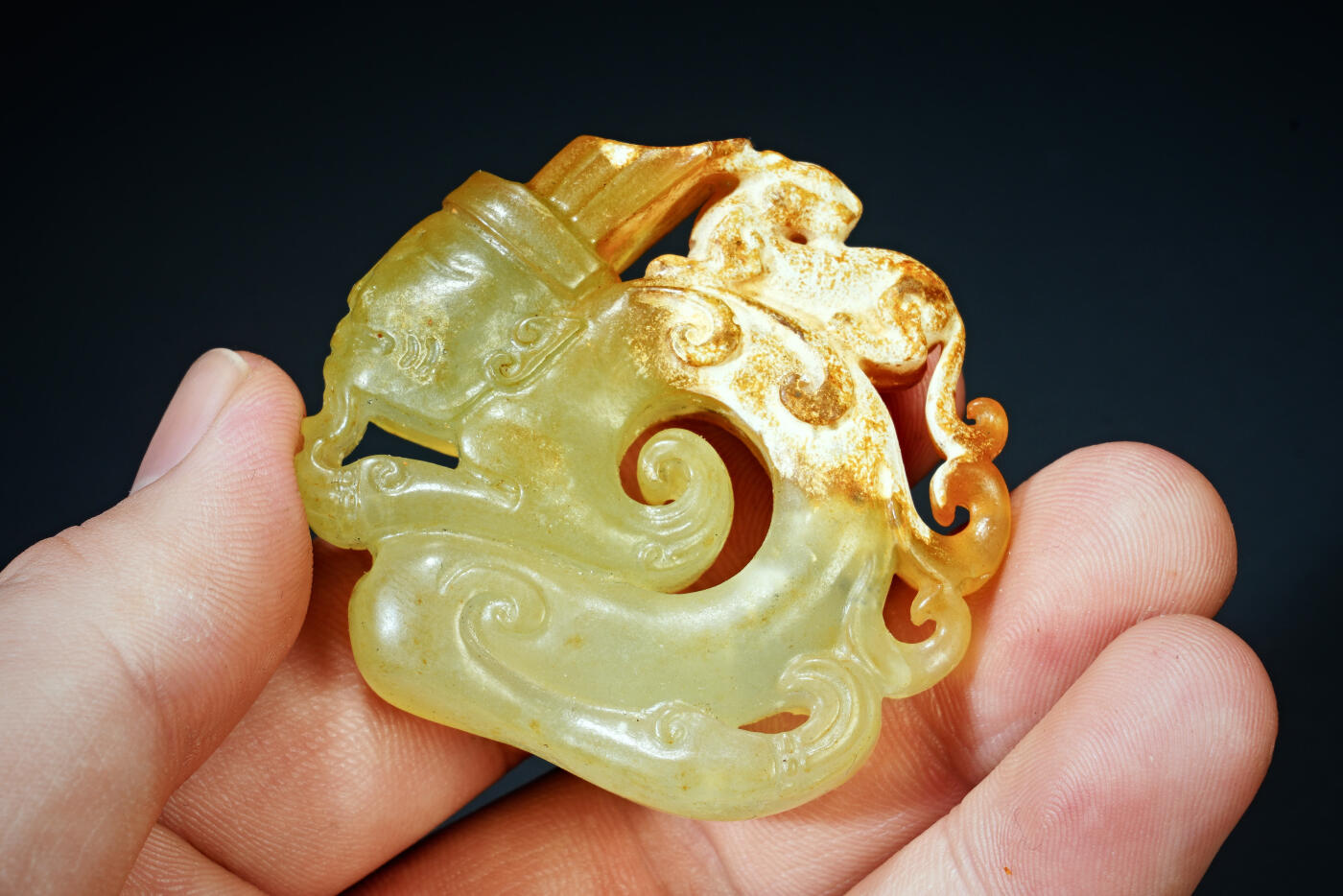 上海都达杂项专场二十一（全场包邮） 古玉玉贵人挂件90-68