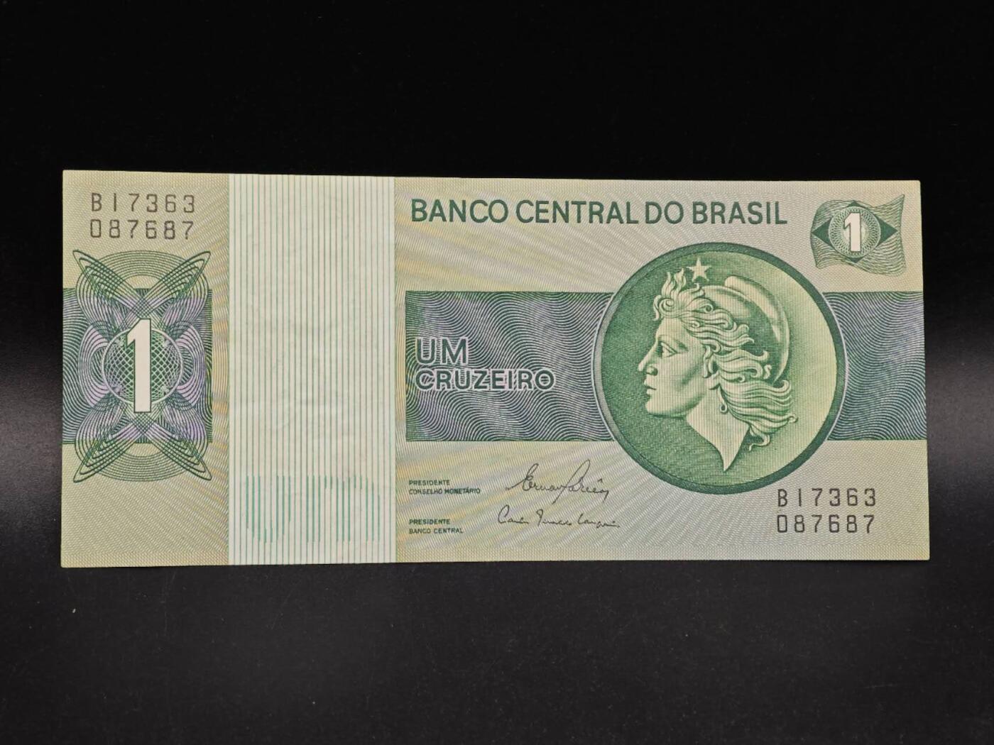 【淘币小摊】实时拍第八百六十四拍   无佣金纸币福利场   年前最后一周 之前的预留小年前全部发出 请更换最新收货地址  巴西1克鲁塞罗纸币【有折】