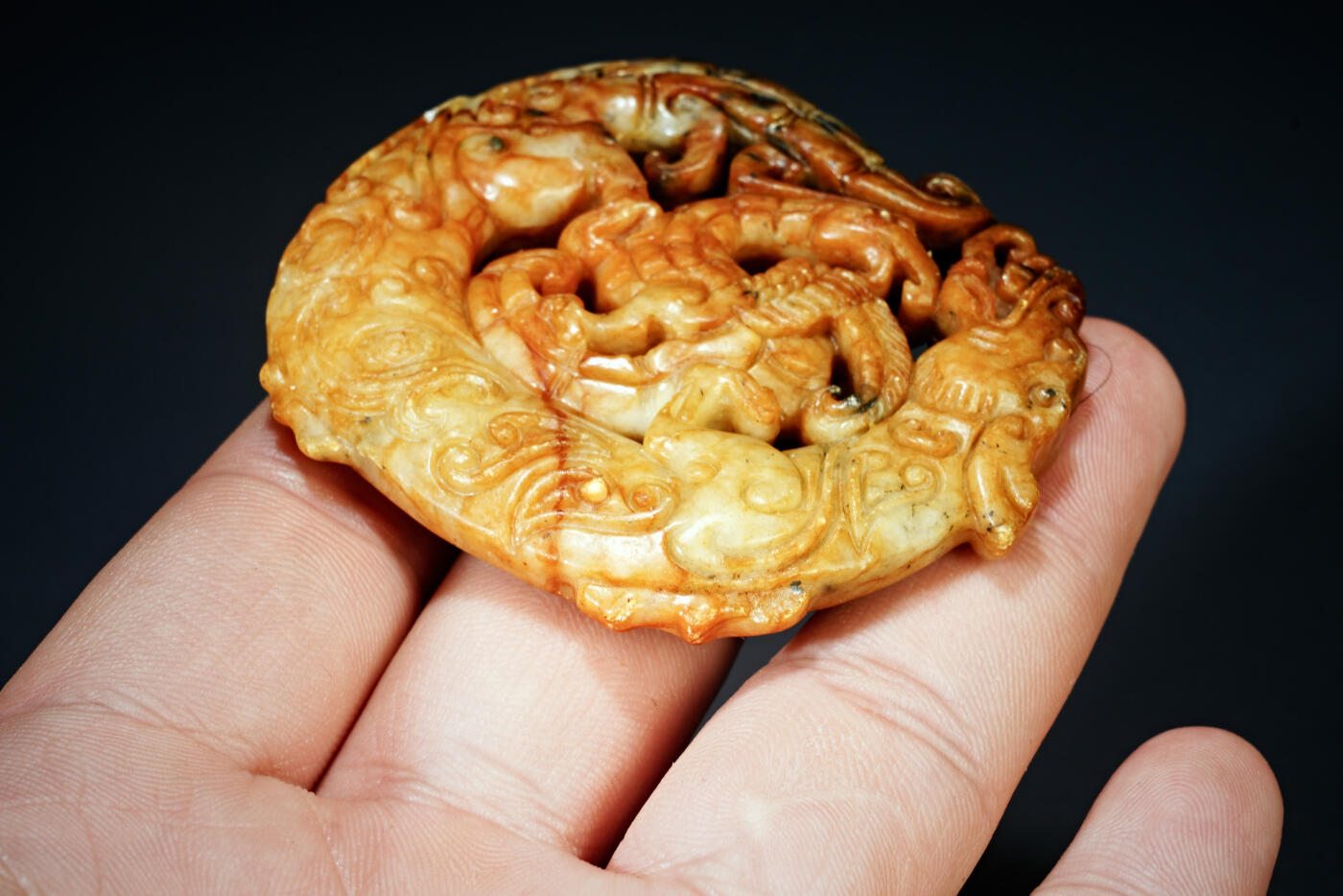 上海都达杂项专场二十一（全场包邮） 古玉龙凤玉佩90-65