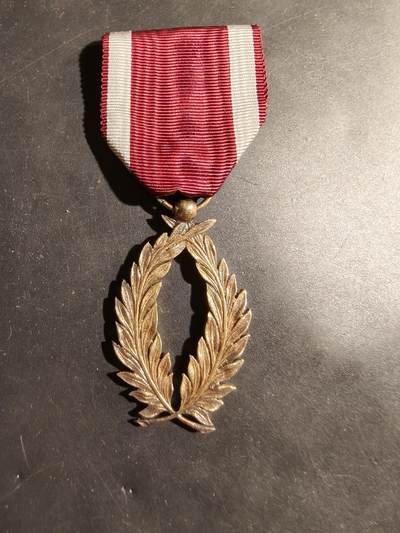 老王徽章第180期 - 比利时金级棕榈叶奖章    900银镀金版     少见贵金属材质    14.5g