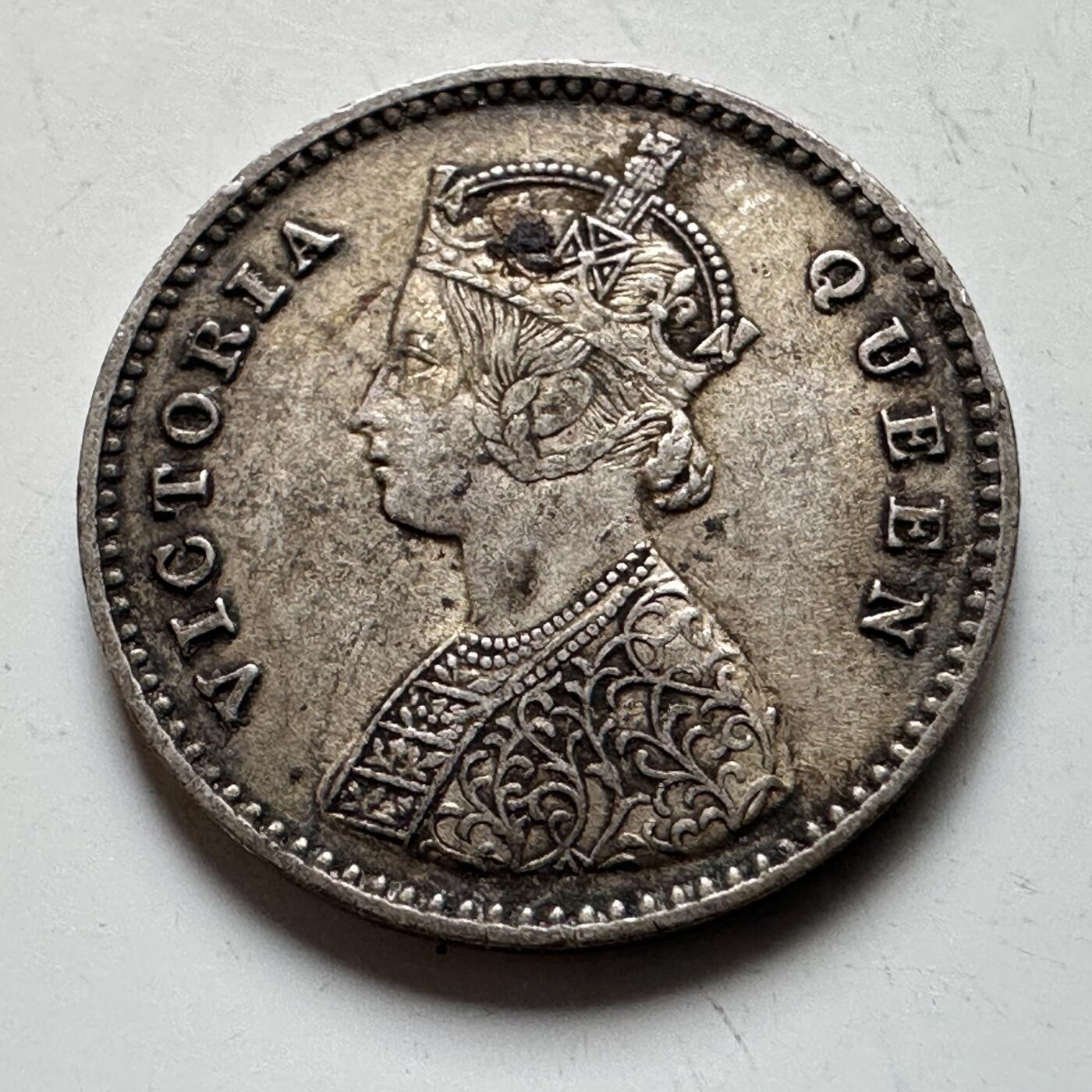 🌹外币初藏🌹🐯2026年第16场 快递将在12号停运 年前需发货的抓紧 ，年后正月十五恢复发货 英属印度1862年2安娜银币 b