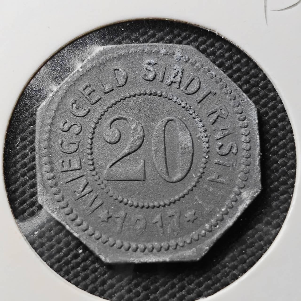 KK钱币收藏小铺  第393期  2月预留时间 周末发货  德紧20芬尼代币