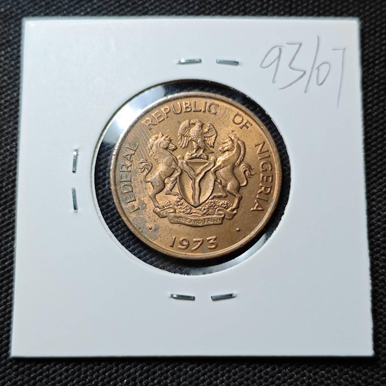 KK钱币收藏小铺  第393期  2月预留时间 周末发货  1973尼日利亚1考包 好品