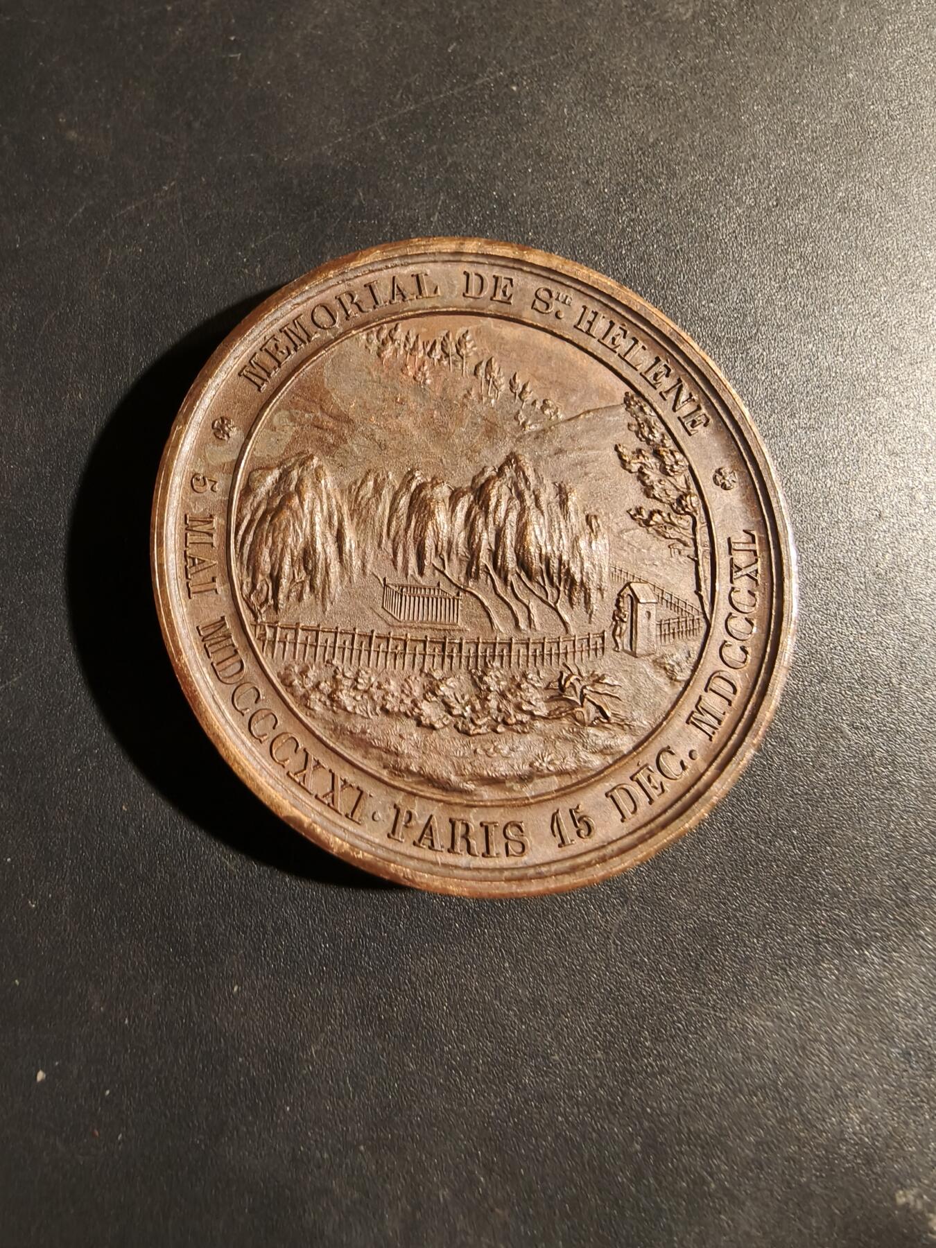 老王徽章第180期 法国拿破仑魂归故里大铜章    带盒子    光边原铸     直径41mm    重量32.9g