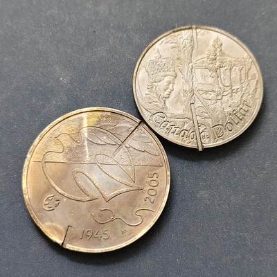 【全场包邮】纯粹捡漏拍501场-持续更新中 - 加拿大/芬兰破损银币2枚一组-加拿大2002年25克925银+芬兰27克925银币【现称50.17克折算纯银46.4克】