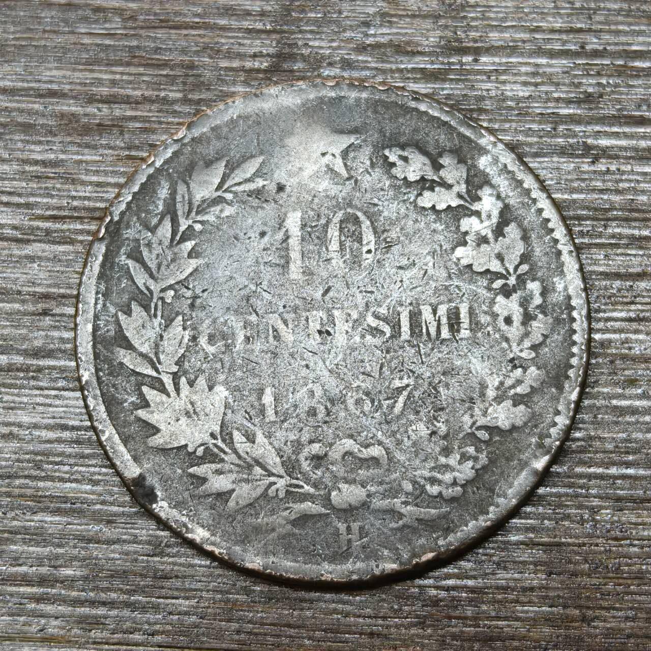 【铜匠收藏】★第146★散币专场 不寄存，30包邮。不满30元，支付5元运费。《接受代拍 代送NGC评级》 67【无寄存】意大利 1867年 埃曼努埃尔二世 10分 老铜币