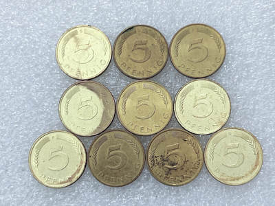 第一海外回流一元起拍收藏 散集专场  第299期 - 德国5芬尼硬币 10枚