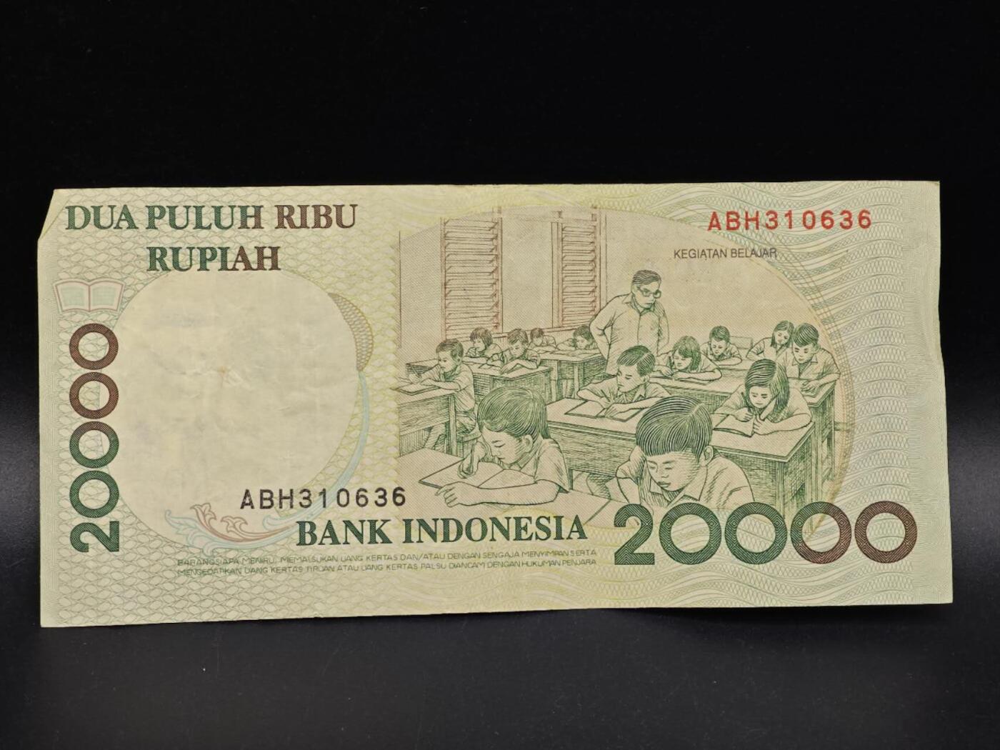 【淘币小摊】实时拍第八百六十四拍   无佣金纸币福利场   年前最后一周 之前的预留小年前全部发出 请更换最新收货地址  印尼 20000卢比纸币【有折】